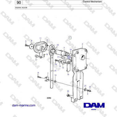 Volvo Penta AQ200B / AQ225B - Control Mechanism