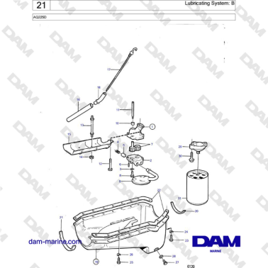 Volvo Penta AQ225D - Lubricating System: B