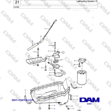 Volvo Penta AQ225B - Lubricating System: D