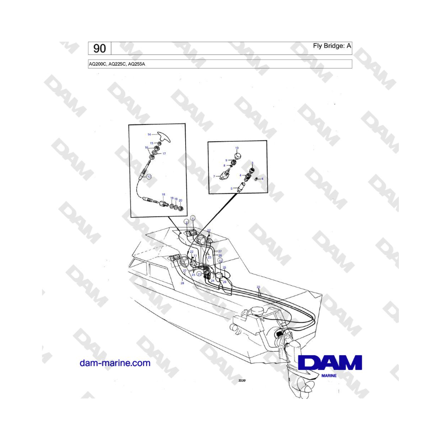Volvo Penta AQ200C, AQ225C, AQ255A - Fly Bridge: A
