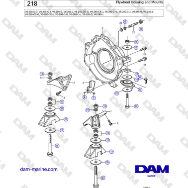 Volvo Penta V6-250 - Flywheel Housing and Mounts