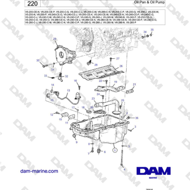 Volvo Penta V6-250 - Oil Pan & Oil Pump