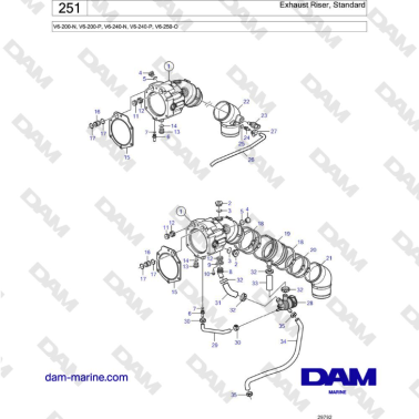Volvo Penta V6-250 - Exhaust Riser, Standard