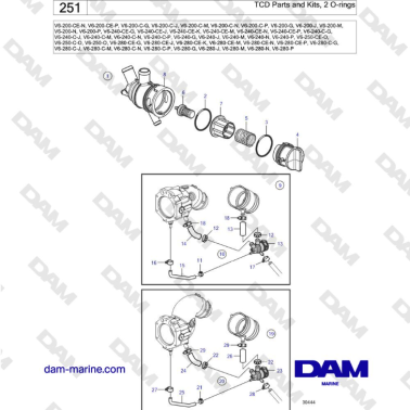Volvo Penta V6-250 - TCD Parts and Kits, 2 O-rings