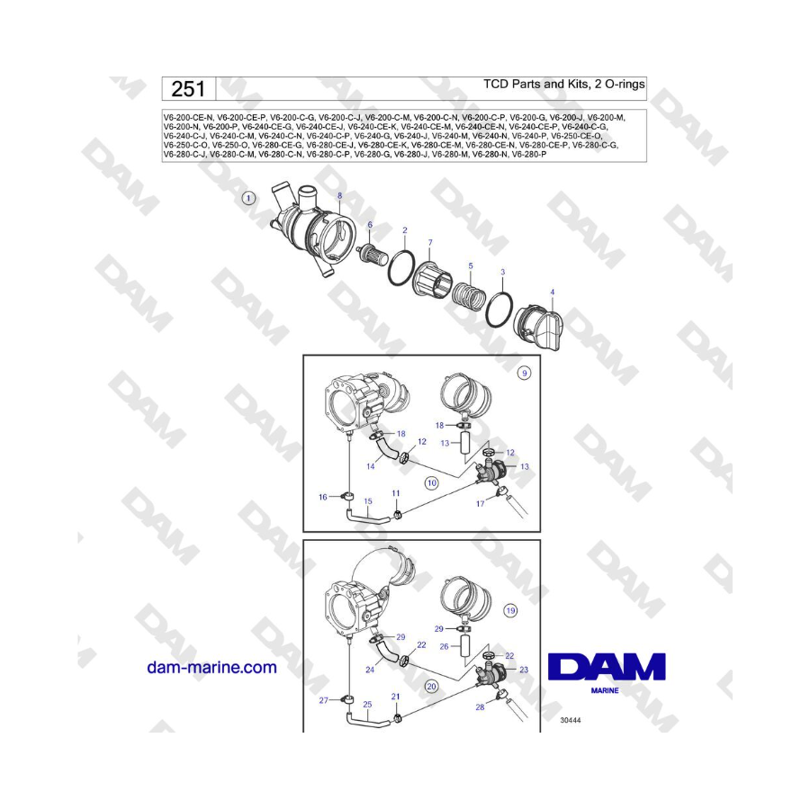 Volvo Penta V6-250 - TCD Parts and Kits, 2 O-rings