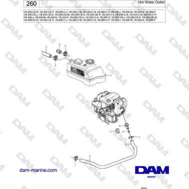 Volvo Penta V6-250 - Hot Water Outlet