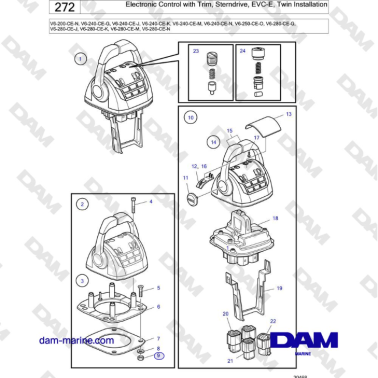 Volvo Penta V6-250 - Electronic Control with Trim, Sterndrive, EVC-E, Twin Installation