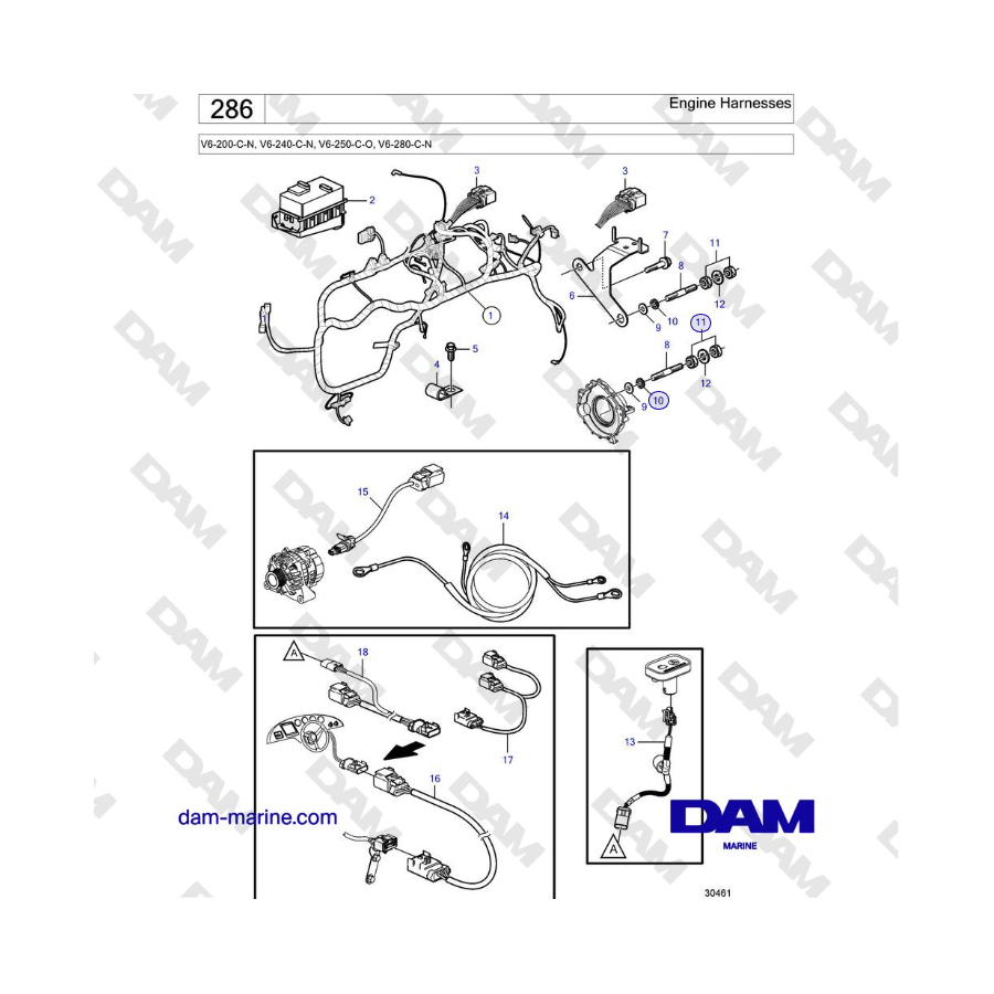 Volvo Penta V6-250 - Arneses de motor