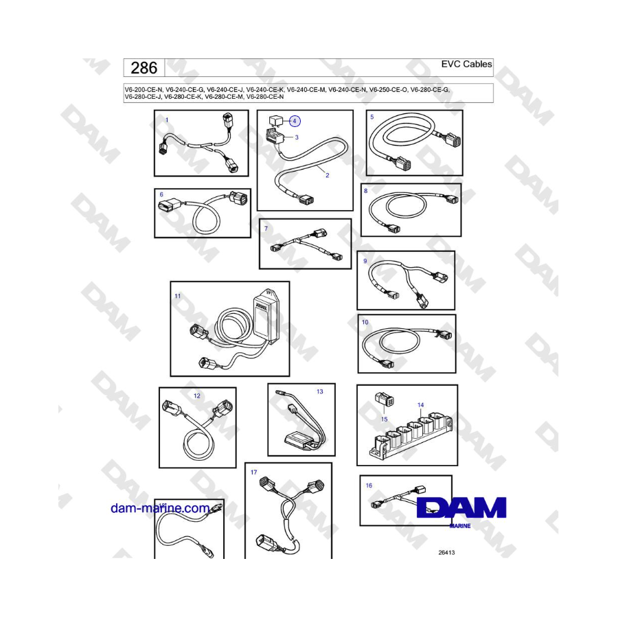 Volvo Penta V6-250 - EVC Cables 
