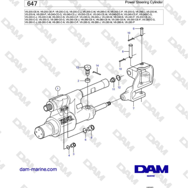 Volvo Penta V6-250 - Power Steering Cylinder