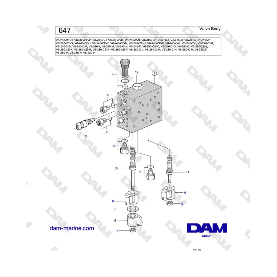 Volvo Penta V6-250 - Valve Body