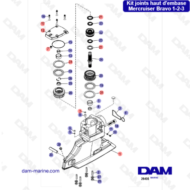 Exploded view for top of...