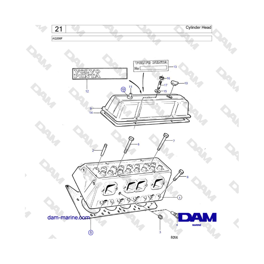 Volvo Penta AQ200F - Cylinder Head