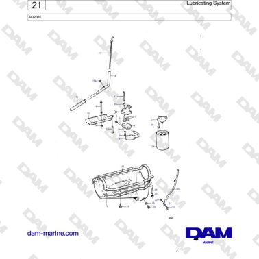 Volvo Penta AQ200F - Lubricating System