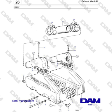 Volvo Penta AQ200F - Exhaust Manifold