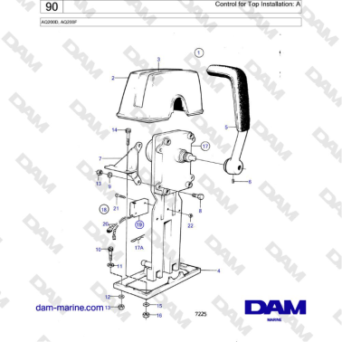 Volvo Penta AQ200F - Control for Top Installation: A