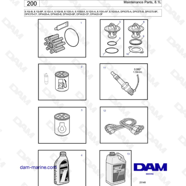 Volvo Penta 8.1L GSI - Maintenance Parts, 8.1L