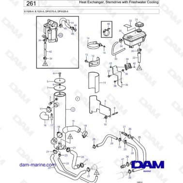 Volvo Penta 8.1L GSI - Heat Exchanger, Sterndrive with Freshwater Cooling