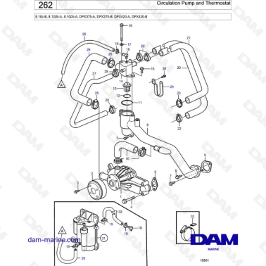 Volvo Penta 8.1L GSI - Circulation Pump and Thermostat
