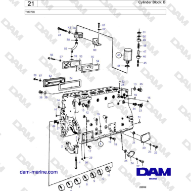 Volvo Penta TMD70 - Cylinder Block: B