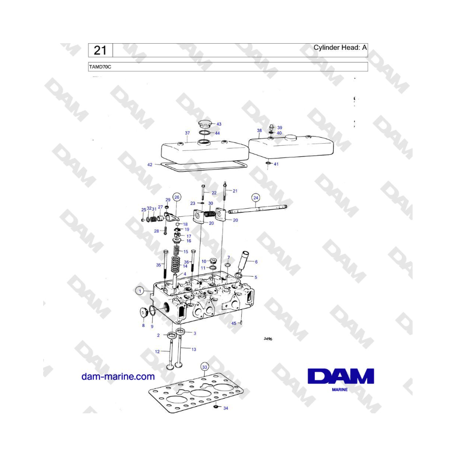 Volvo Penta TAMD70 - Cylinder Head: A