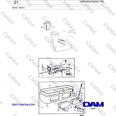 Volvo Penta TMD70 - Lubricating System Std