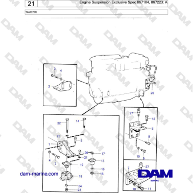 Volvo Penta TAMD70 - Engine Suspension Exclusive Spec 867104, 867223: A