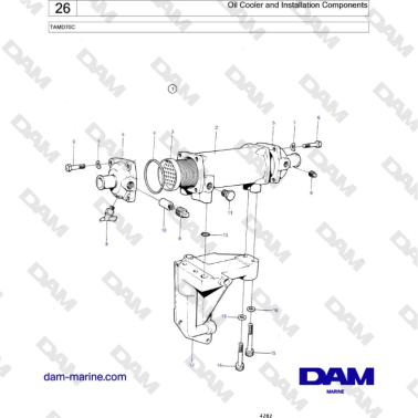 Volvo Penta TAMD70 - Oil Cooler and Installation Components