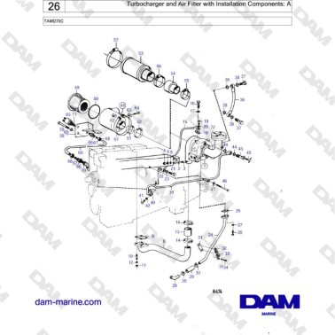 Volvo Penta TAMD70 - Turbocharger and Air Filter with Installation Components: A