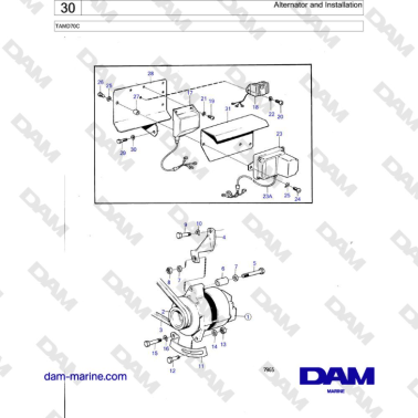 Volvo Penta TAMD70 - Alternator and Installation