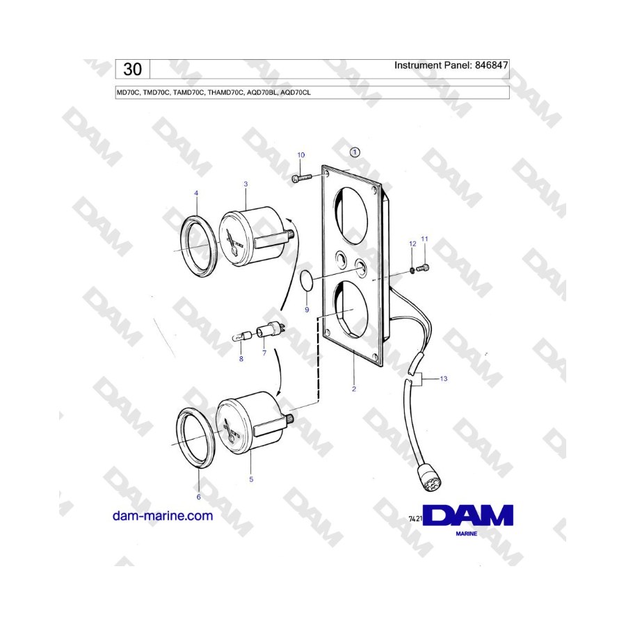 Volvo Penta TAMD70 / TMD70 - Instrument Panel: 846847