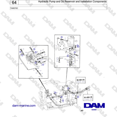 Volvo Penta TAMD70 - Hydraulic Pump and Oil Reservoir and Installation Components