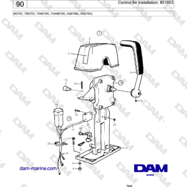 Volvo Penta TMD70 / TAMD70 - Control for Installation: 851603
