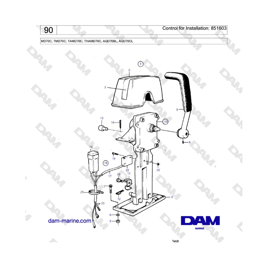 Volvo Penta TMD70 / TAMD70 - Control for Installation: 851603