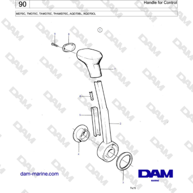 Volvo Penta TMD70 / TAMD70 - Handle for Control