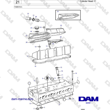 Volvo Penta TAMD31S-A - Cylinder Head: C