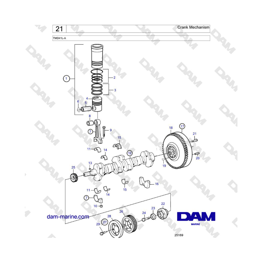 Volvo Penta TMD41L-A - Crank Mechanism