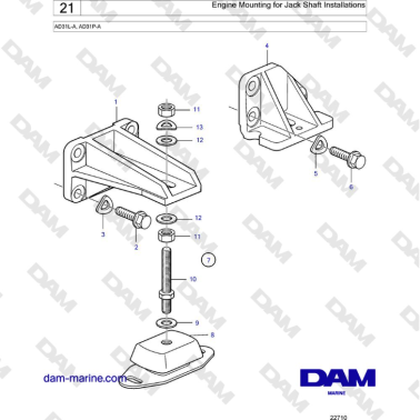 Volvo Penta AD31L-A, AD31P-A - Engine Mounting