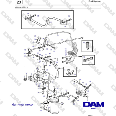 Volvo Penta AD31L-A, AD31P-A - Fuel System