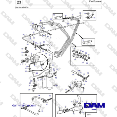 Volvo Penta AD41L-A, AD41P-A - Fuel System