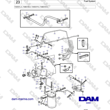 Volvo Penta TAMD31L-A, TAMD31M-A, TAMD31P-A, TAMD31S-A - Fuel System