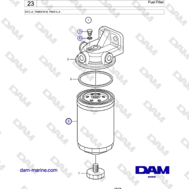 Volvo Penta D41L-A, TAMD41H-B, TMD41L-A - Fuel Filter