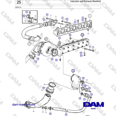 Volvo Penta AD41L-A - Induction and Exhaust Manifold