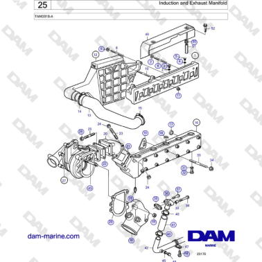 Volvo Penta TAMD31S-A - Induction and Exhaust Manifold