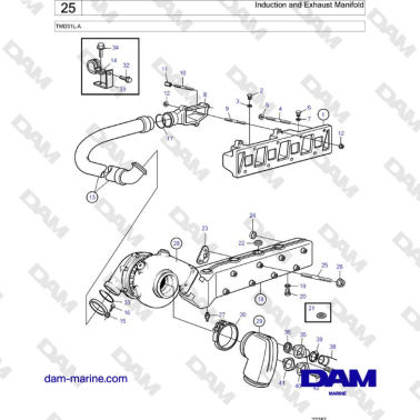 Volvo Penta TMD31L-A - Induction and Exhaust Manifold