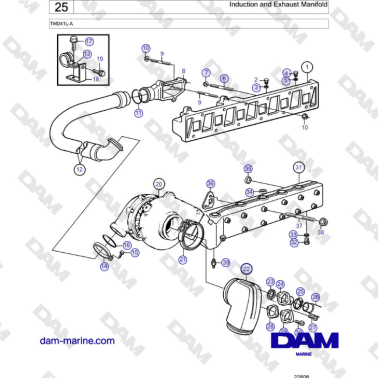 Volvo Penta TMD41L-A - Induction and Exhaust Manifold