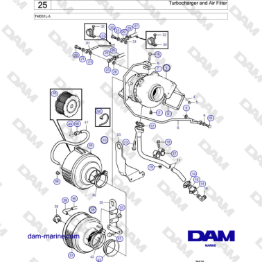 Volvo Penta TMD31L-A - Turbocharger and Air Filter