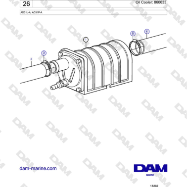 Volvo Penta AD31L-A / AD31P-A - Oil Cooler: 860633