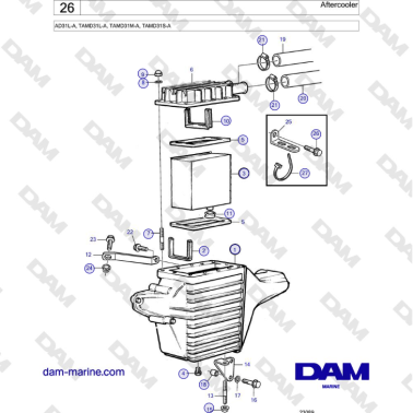 Volvo Penta AD31L-A, TAMD31L-A, TAMD31M-A, TAMD31S-A - Aftercooler