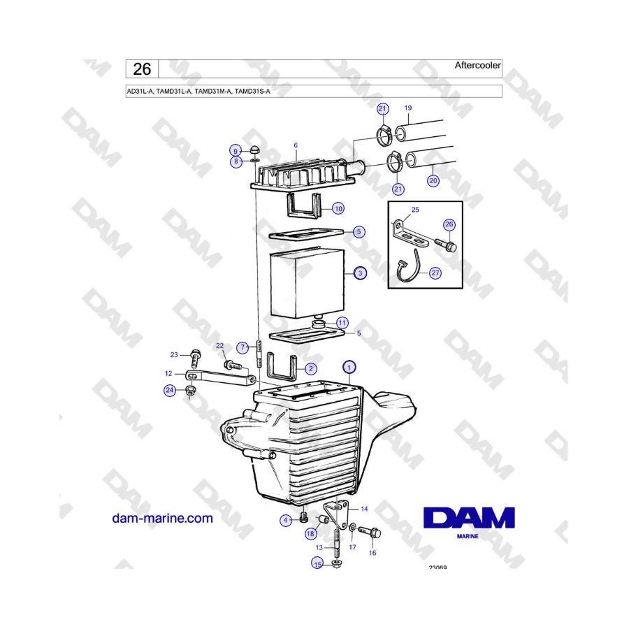 Volvo Penta AD31L-A, TAMD31L-A, TAMD31M-A, TAMD31S-A - Aftercooler